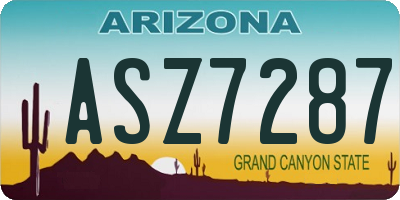 AZ license plate ASZ7287
