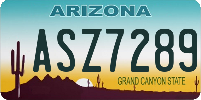 AZ license plate ASZ7289