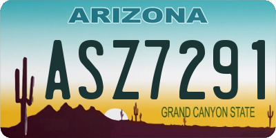 AZ license plate ASZ7291