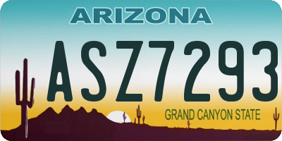 AZ license plate ASZ7293
