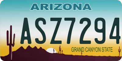 AZ license plate ASZ7294