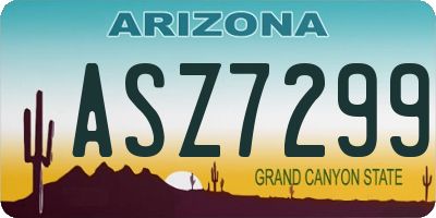 AZ license plate ASZ7299