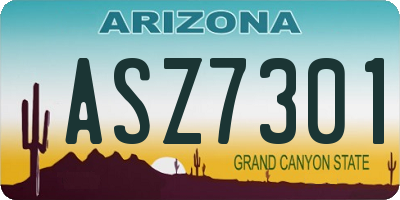 AZ license plate ASZ7301