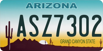 AZ license plate ASZ7302