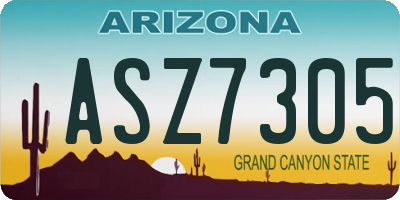 AZ license plate ASZ7305