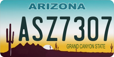 AZ license plate ASZ7307