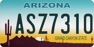 AZ license plate ASZ7310