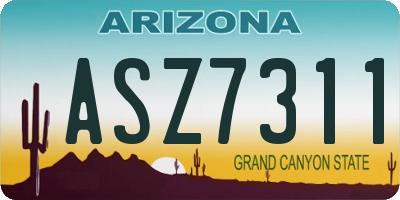 AZ license plate ASZ7311
