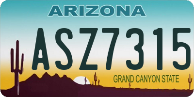 AZ license plate ASZ7315