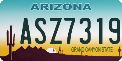 AZ license plate ASZ7319