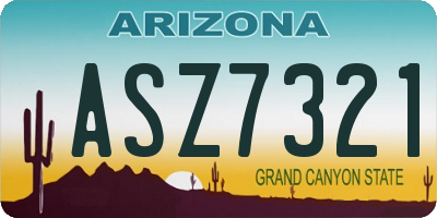 AZ license plate ASZ7321