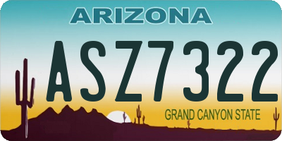 AZ license plate ASZ7322