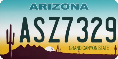 AZ license plate ASZ7329