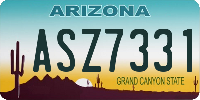 AZ license plate ASZ7331