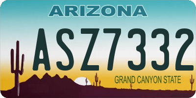 AZ license plate ASZ7332