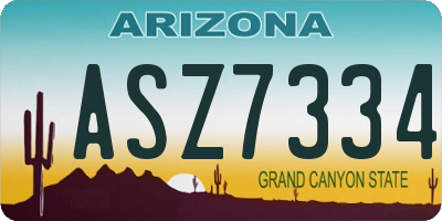 AZ license plate ASZ7334