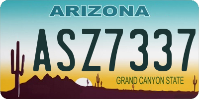 AZ license plate ASZ7337
