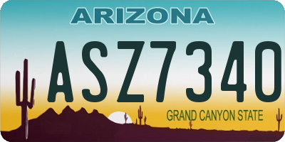 AZ license plate ASZ7340
