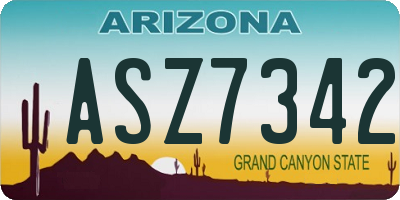 AZ license plate ASZ7342