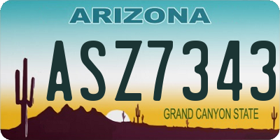 AZ license plate ASZ7343