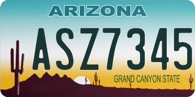 AZ license plate ASZ7345