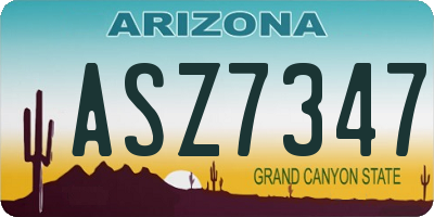 AZ license plate ASZ7347