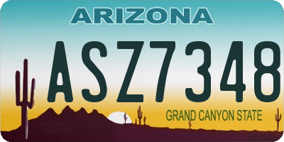 AZ license plate ASZ7348