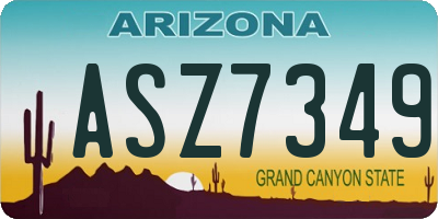 AZ license plate ASZ7349