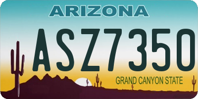 AZ license plate ASZ7350
