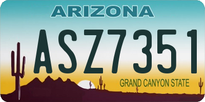 AZ license plate ASZ7351