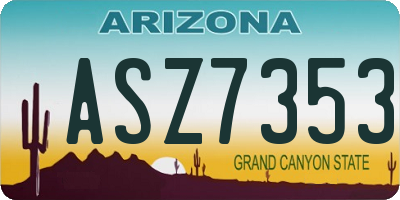 AZ license plate ASZ7353