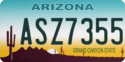 AZ license plate ASZ7355