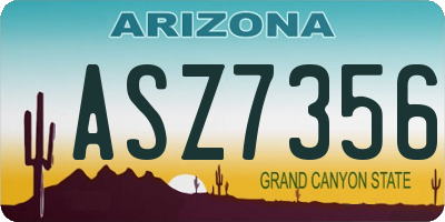 AZ license plate ASZ7356