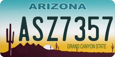 AZ license plate ASZ7357