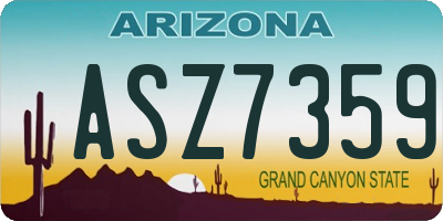 AZ license plate ASZ7359
