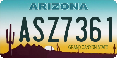 AZ license plate ASZ7361