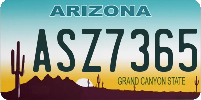 AZ license plate ASZ7365