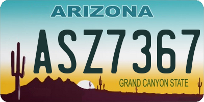 AZ license plate ASZ7367