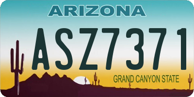 AZ license plate ASZ7371