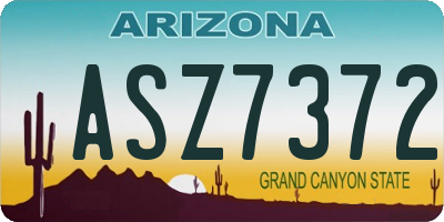AZ license plate ASZ7372