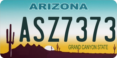AZ license plate ASZ7373
