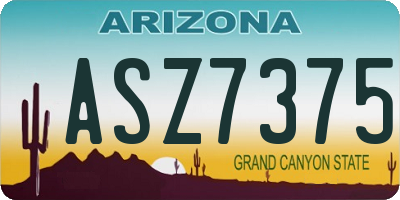 AZ license plate ASZ7375