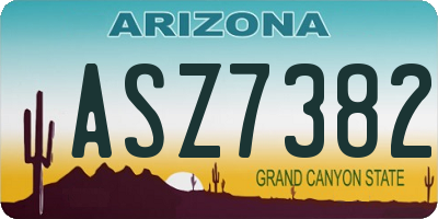 AZ license plate ASZ7382