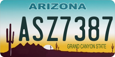AZ license plate ASZ7387