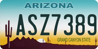AZ license plate ASZ7389