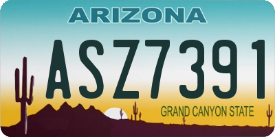 AZ license plate ASZ7391