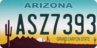 AZ license plate ASZ7393