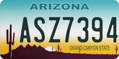 AZ license plate ASZ7394