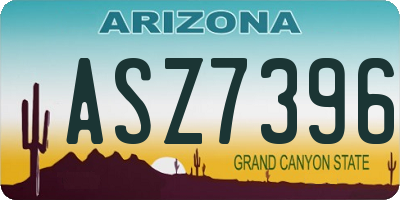AZ license plate ASZ7396
