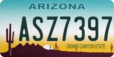 AZ license plate ASZ7397